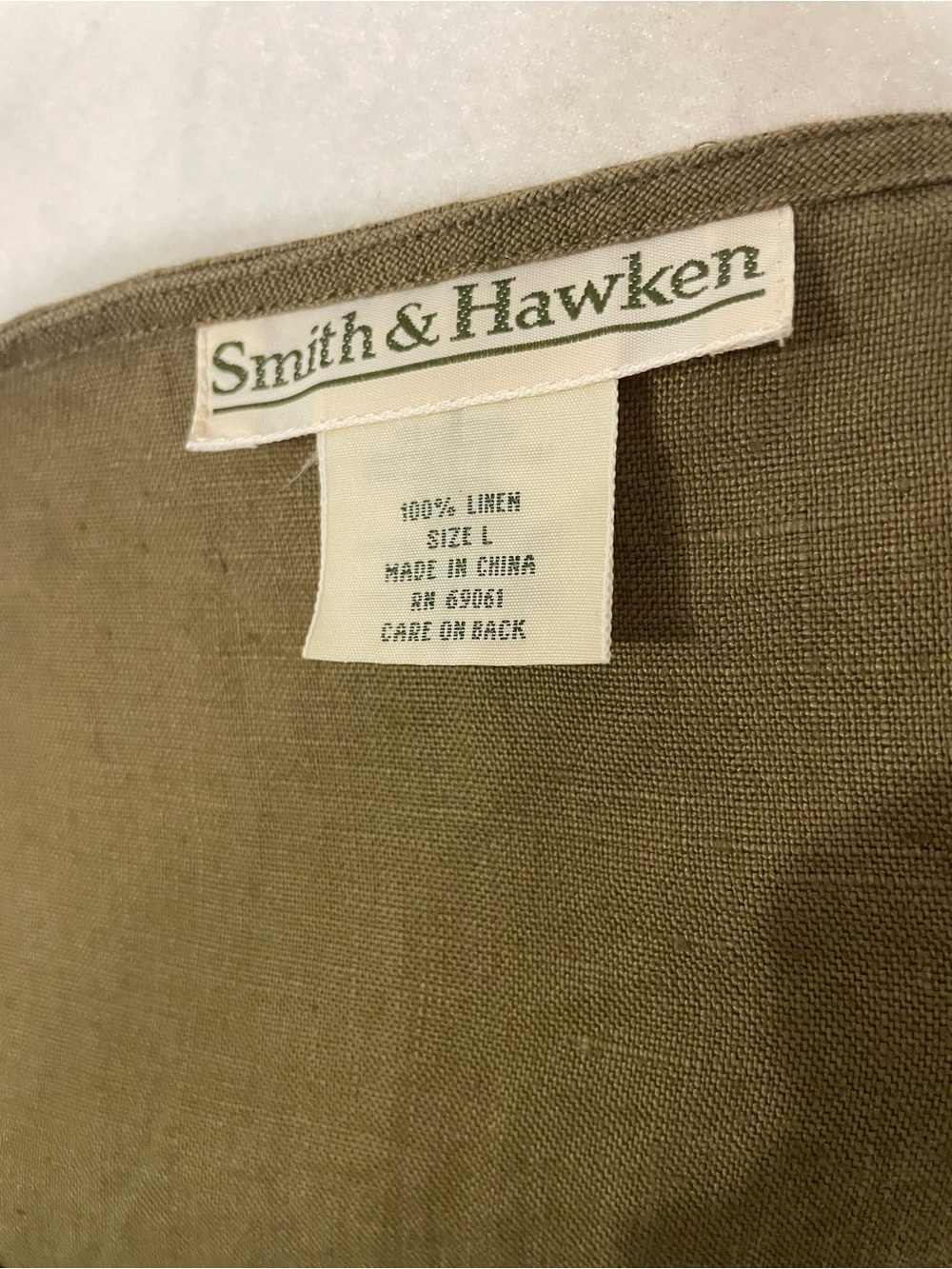 Smith & Hawken Olive Square-Neck Linen Tank Top - Picture 4 of 4